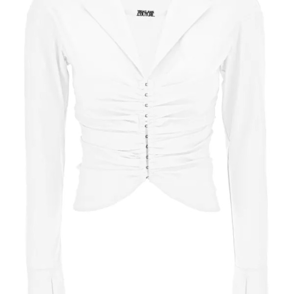 Versace Collection White Ruched Top